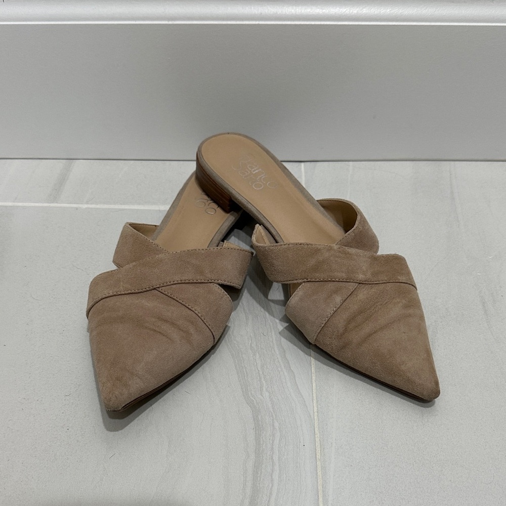 Franco Sarto Beige Suede Loafers